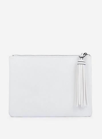 Dorothy Perkins White Tassel Clutch Bag