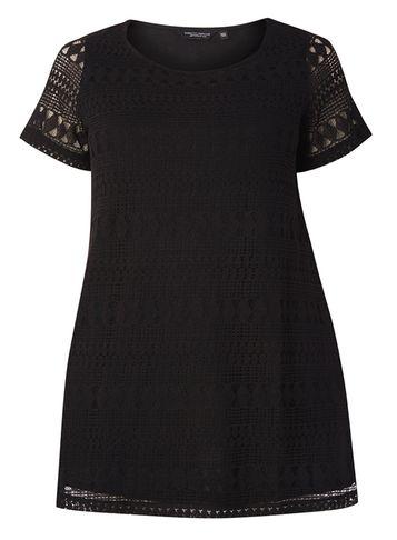 Dorothy Perkins Dp Curve Geometric Lace Front T-shirt