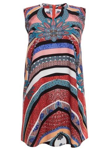 *quiz Multi Colour Curve Multi Abstract Tunic Top