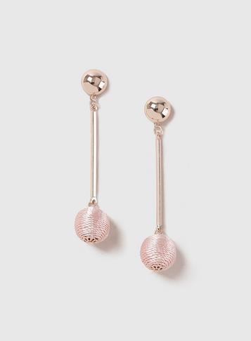 Dorothy Perkins Rose Gold Look Wrap Ball Drop Earrings