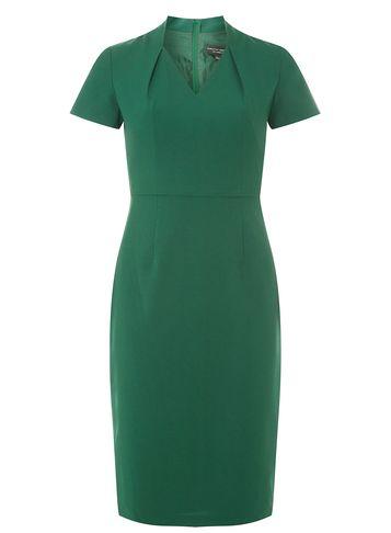 Dorothy Perkins Green Inverted Neck Pencil Dress
