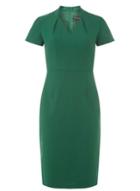 Dorothy Perkins Green Inverted Neck Pencil Dress