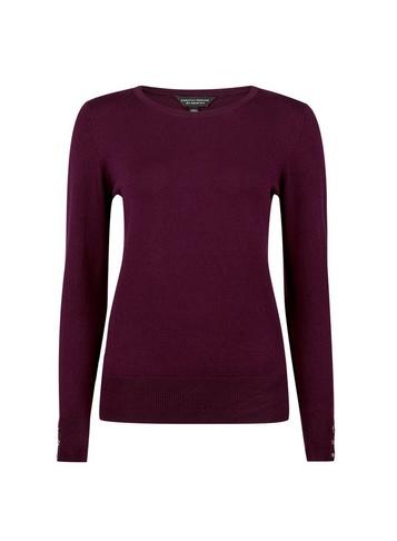 Dorothy Perkins Port Button Cuff Crew Neck Jumper