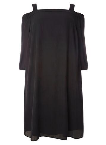 Dorothy Perkins Dp Curve Black Cold Shoulder Dress