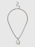 Dorothy Perkins Silver Look Crystal Stone Pendant Necklace