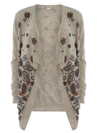 Dorothy Perkins *voulez Vouz Grey Blue Waterfall Cardigan