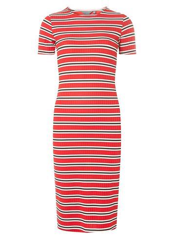 Dorothy Perkins *tall Red Ribbed Bodycon Dress