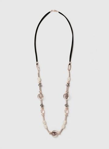 Dorothy Perkins Pink Beaded Long Necklace