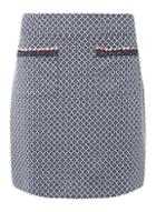 Dorothy Perkins *tall Blue Geometric Mini Skirt