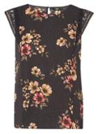 Dorothy Perkins *only Navy Floral Lace Top