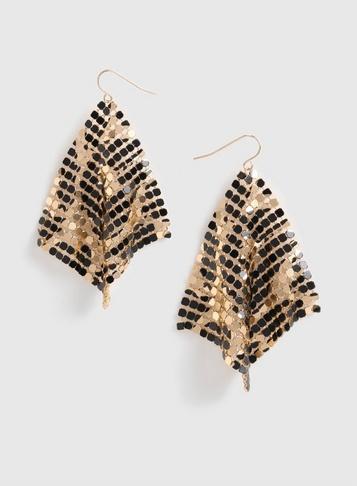 Dorothy Perkins Gold Leopard Print Drop Earrings