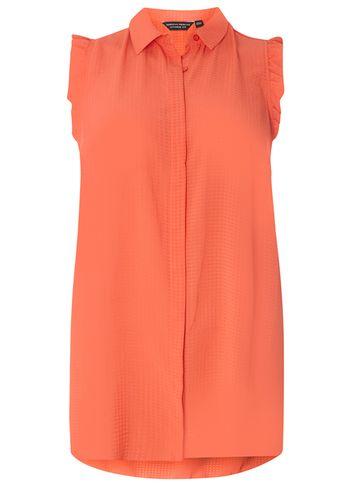 Dorothy Perkins Dp Curve Red Ruffle Sleeveless Shirt