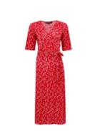 Dorothy Perkins *red Ditsy Print Plisse Midi Dress