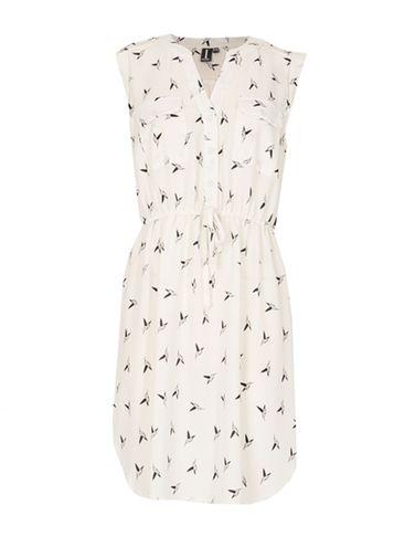 Dorothy Perkins *izabel London White Bird Print Dress