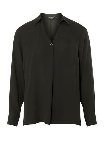 Dorothy Perkins Black One Button Collar Top