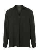 Dorothy Perkins Black One Button Collar Top