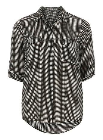 Dorothy Perkins Black And Stone Spot Shirt