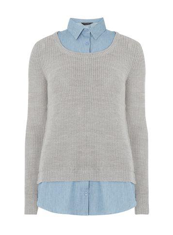 Dorothy Perkins Grey Denim Shirt