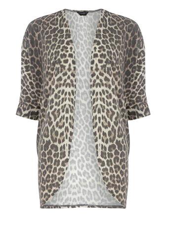 Dorothy Perkins Grey Faded Leopard Cardi