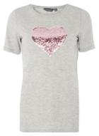 Dorothy Perkins *tall Breast Cancer Care Sequin Heart T-shirt