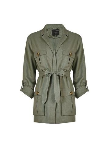 Dorothy Perkins Khaki Linen Safari Jacket