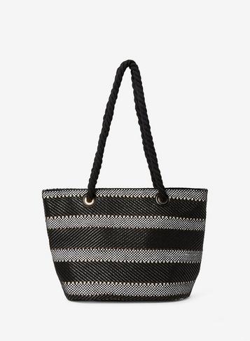 Dorothy Perkins Black Rope Handle Beach Bag