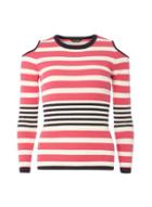 Dorothy Perkins Pink Stripe Cold Shoulder Jumper