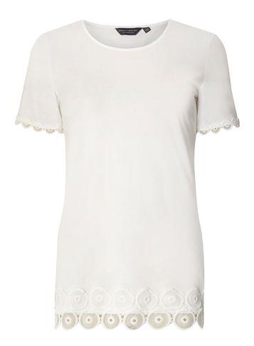 Dorothy Perkins *tall Ivory Circle Trim T-shirt