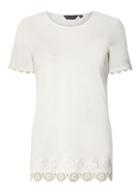 Dorothy Perkins *tall Ivory Circle Trim T-shirt