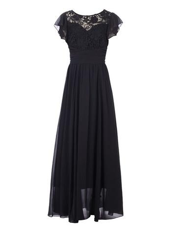 *jolie Moi Black Crochet Maxi Dress