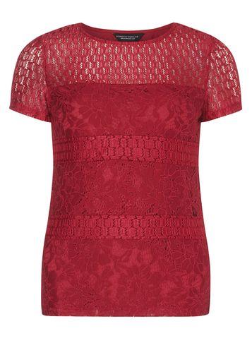 Dorothy Perkins Raspberry Panel Lace Tee