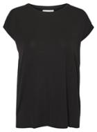 *vero Moda Black Short Sleeve Plain Top