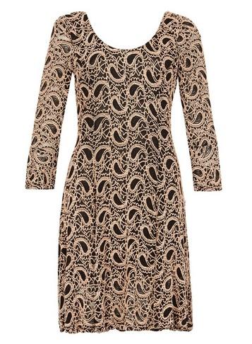 *izabel London Multi Beige Lace Skater Dress