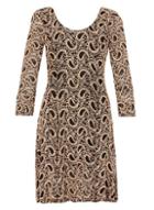 *izabel London Multi Beige Lace Skater Dress