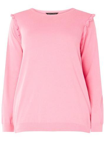 Dorothy Perkins *dp Curve Pink Frill Shoulder Jumper