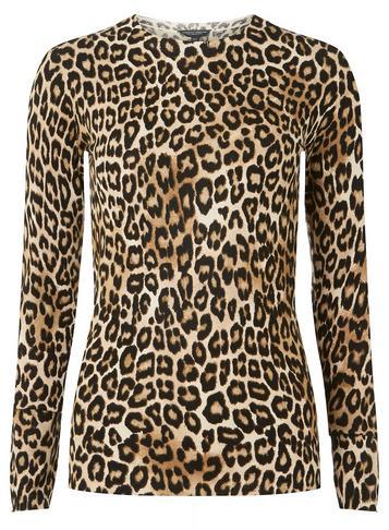 Dorothy Perkins *tall Black Leopard Crew Neck Jumper