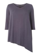 Dorothy Perkins Dp Curve Grey Asymmetric Hem T-shirt