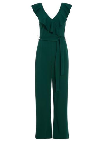 Dorothy Perkins *green Tie Palazzo Jumpsuit