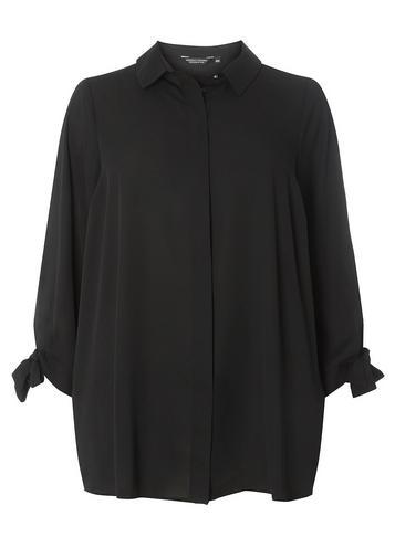 Dorothy Perkins *dp Curve Black Tie Sleeve Shirt