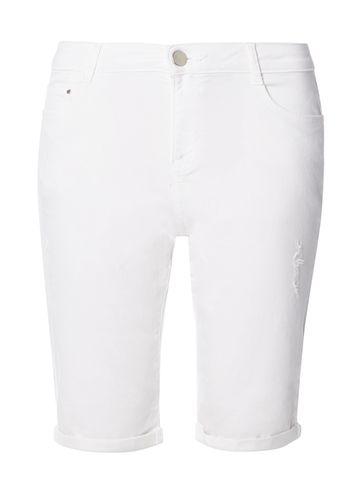 Dorothy Perkins White Abrasion Denim Knee Short