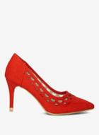 Dorothy Perkins Red Glaze Cut Out Heel Court Shoes