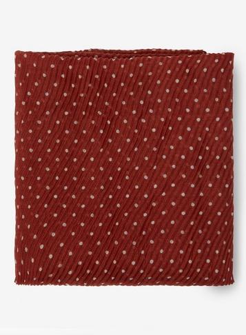Dorothy Perkins Brown Spot Print Plisse Scarf