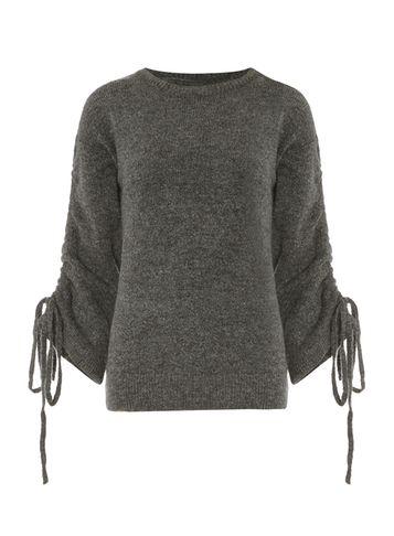 Dorothy Perkins Charcoal Ruched Sleeve Jumper