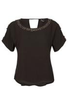 Dorothy Perkins *izabel London Black Cold Shoulder Top