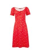 Dorothy Perkins *tall Red Ditsy Print Gypsy Skater Dress