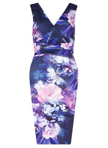 Dorothy Perkins *scarlet B 'katie' Navy Floral Print Bodycon Dress