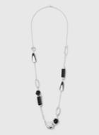 Dorothy Perkins Black And White Striped Resin Bead Necklace