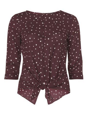 Dorothy Perkins Star Print Tie Front Top