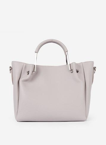 Dorothy Perkins Grey Metal Handle Mini Tote Bag