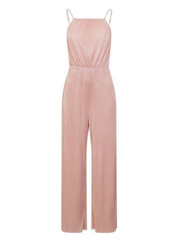 Dorothy Perkins *girls On Film Pink Plisse Jumpsuit